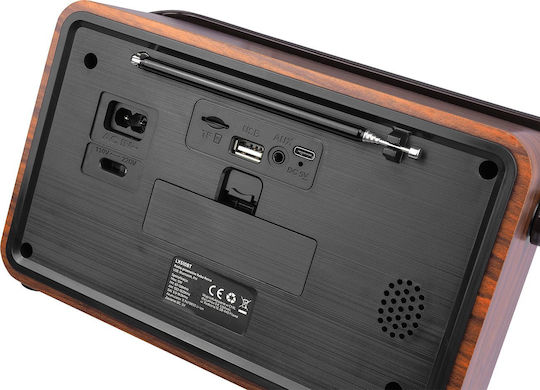 LTC Audio RABA Retro Φορητό Ραδιόφωνο Επαναφορτιζόμενο με Bluetooth και USB Καφέ