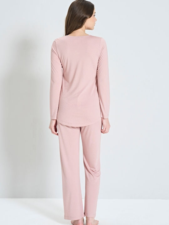 Pijadore Set Pyjamas Schwangerschaft & Stillen Pink