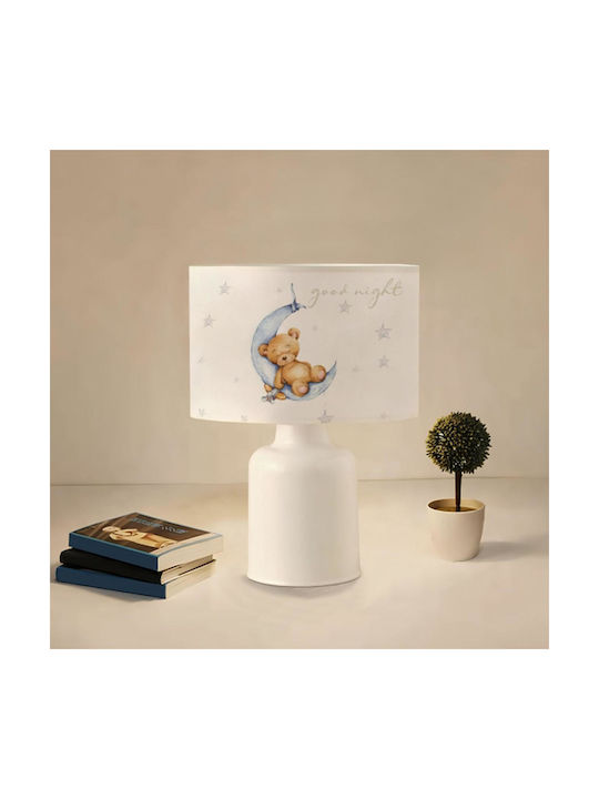 Pakketo Kinder Nachttischlampe Weiß 24x24x32εκ.