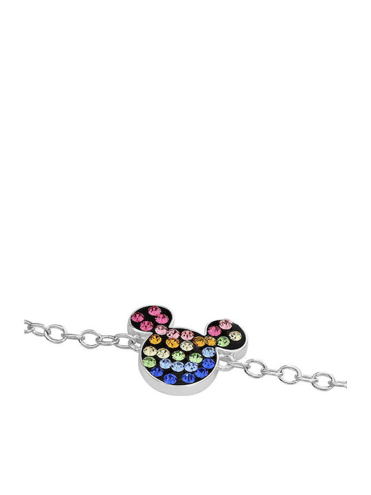 Disney Mickey Γυναικείο Βραχιόλι από Ασήμι με Ζιργκόν