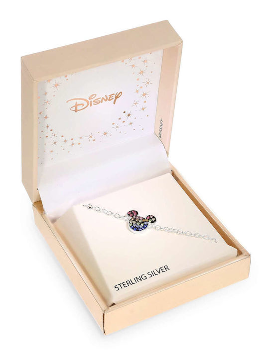 Disney Mickey Γυναικείο Βραχιόλι από Ασήμι με Ζιργκόν
