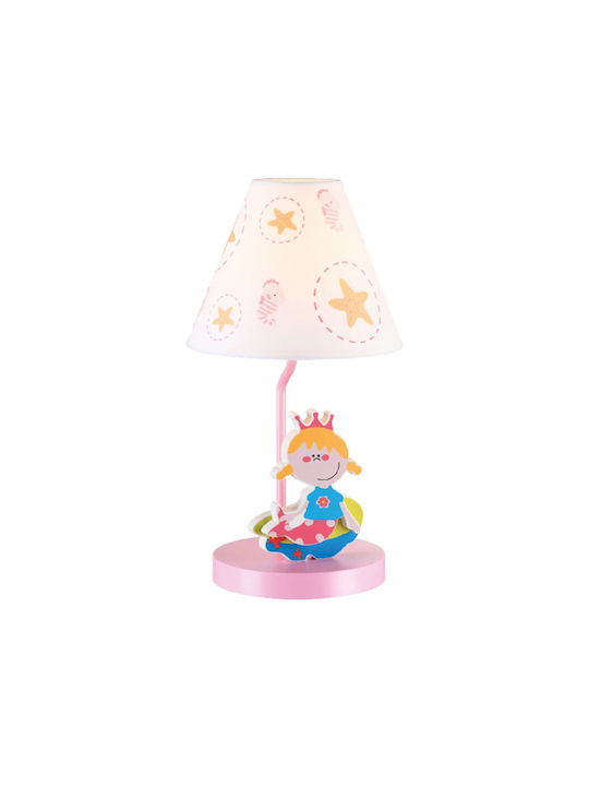 Aca Kids Portable Lamp Princess Pink 21x21x40εκ.