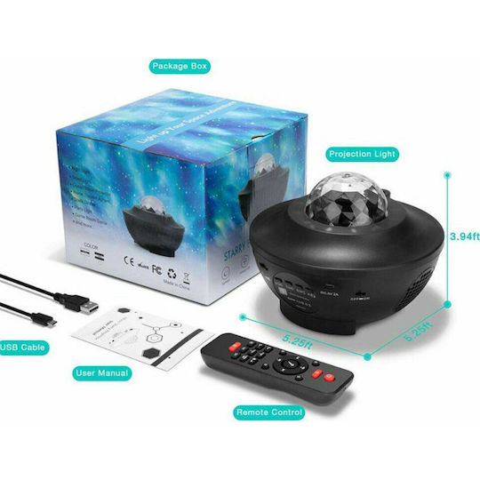 Led Rotating Kids Projector Lamp Black