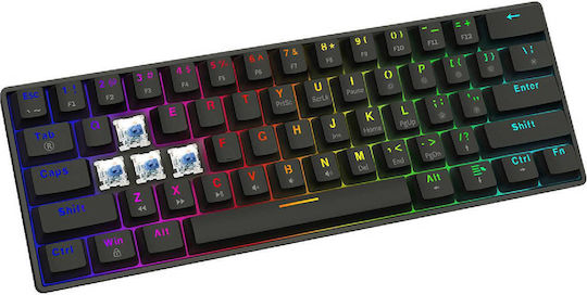 Savio Blackout X2 Gaming Mechanische Tastatur 60% mit Outemu Blau Schaltern und RGB-Beleuchtung (Englisch US)