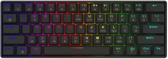 Savio Blackout X2 Gaming Mechanical Keyboard 60% with Outemu Red switches and RGB lighting (English US)