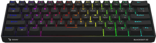 Savio Blackout X2 Gaming Mechanical Keyboard 60% with Outemu Peach switches and RGB lighting (English US)