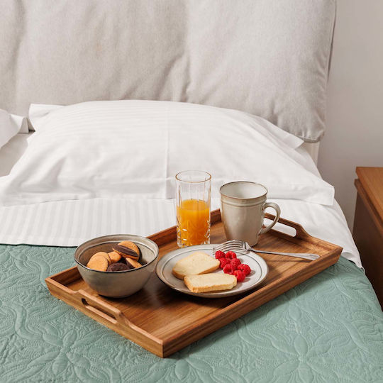 Estia Allure Wooden Rectangular Serving Tray with Handles in Brown Color 48x31x5cm 01-28268 1pcs