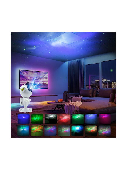 Kinderprojektorlampe Astronaut Weiß