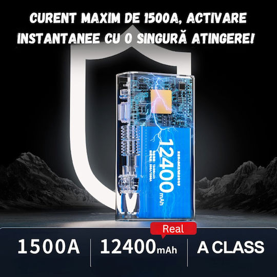 Starter Portabil Pentru Baterii Auto Și Motocicletă 12000mAh Cu Bancă De Alimentare USB Și Obiectiv 12V