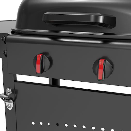 Thermogatz GS GRILL 2 + Plancha Ψησταριά Υγραερίου με 2 Εστίες 5kW και Πλαϊνό Μάτι 3kW