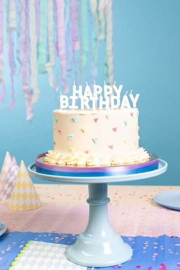 Λευκά Κεράκια Happy Birthday