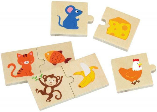 Wooden Kids Peg Puzzle What Do the Animals Eat 30pcs Viga Toys