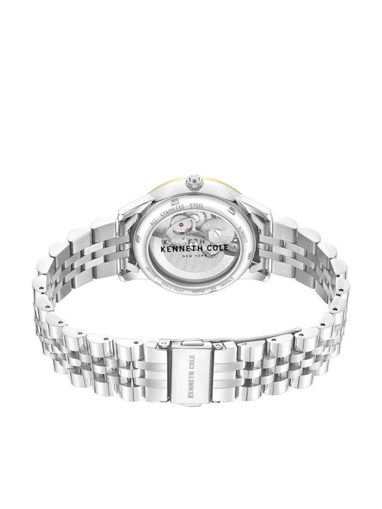 Kenneth Cole Γυναικείο Ρολόι Αυτόματο με Ασημί Μεταλλικό Μπρασελέ