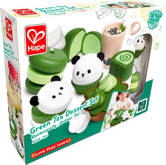 Hape Green Tea Dessert από Ξύλο για 3+ Ετών 8τμχ