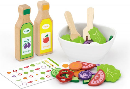 Viga Toys Set Salad Vegetables Fork Lyzka Sauces 36el