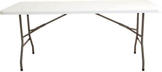 Summer Club Τραπέζι για Camping Πτυσσόμενο 183x77x74cm Λευκό