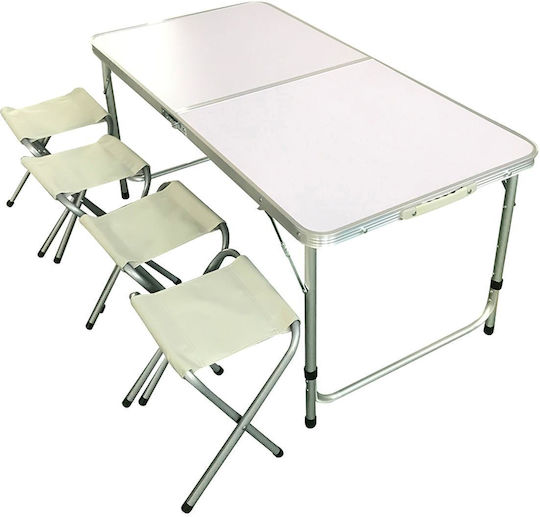 Bormann Aluminum Table Set for Camping Folding in Case Brown 5pcs