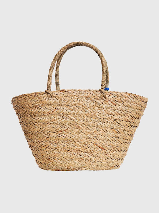 Funky Buddha Wicker Beach Bag Blue