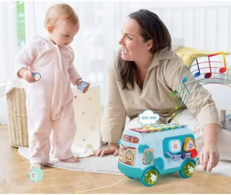 Lazarid Baby Toy Puzzle Taxi Bus for 18++ Months
