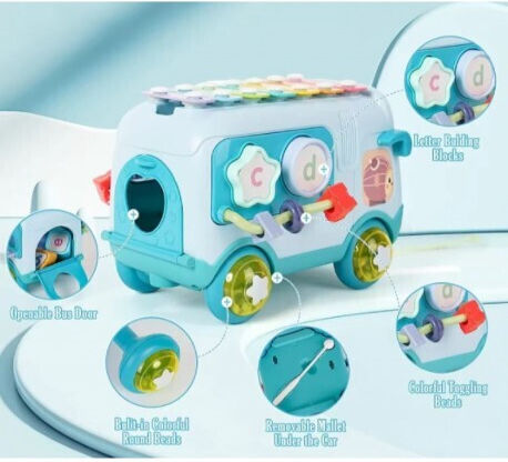 Lazarid Baby Toy Puzzle Taxi Bus for 18++ Months