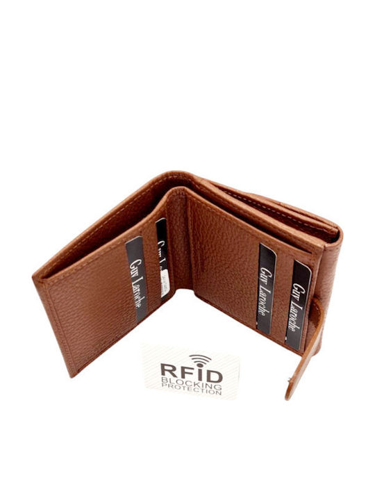 Small Leather Women's Wallet Classic with RFID Tabac Brown