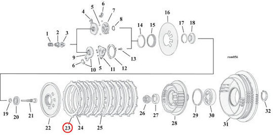 Harley-Davidson Clutch Plate Set 90-97 Big Twin 91-22 XL Sportster 08-12 XR1200 Alto Clutch Plate Set Red Eagle