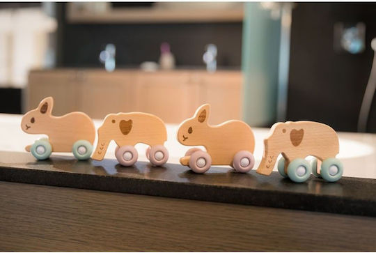 Bo Jungle Push Along Elephant on Wheels made of Wood for 6++ Months