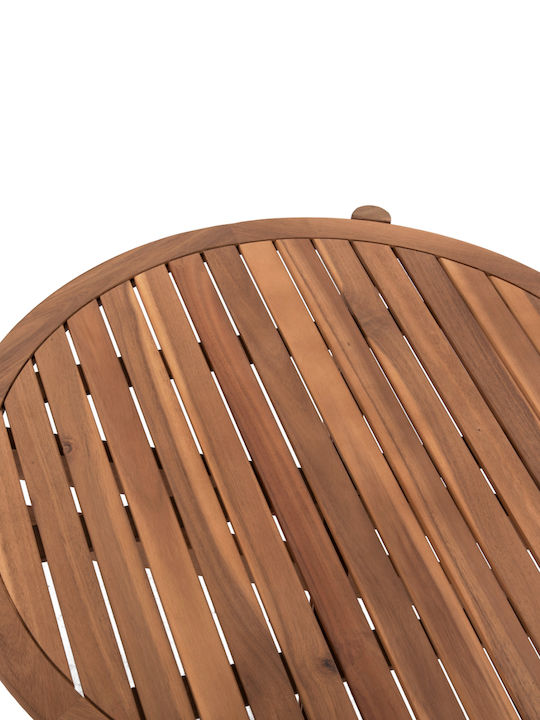 Catering Garden Table for Small Outdoor Spaces Made of Acacia Foldable Sanji Natural 86x86x41cm