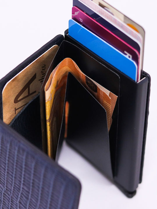 Ανδρικό Πορτοφόλι με RFID και Μηχανισμό Slide Μπλε