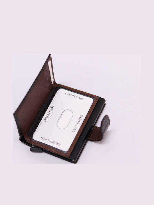 Ανδρικό Πορτοφόλι με RFID και Μηχανισμό Slide Καφέ