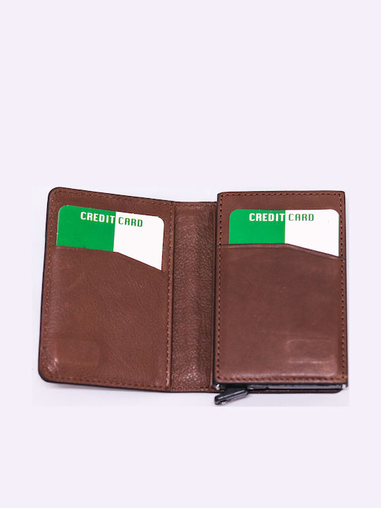 Men's Wallet Classic with RFID and Slide Mechanism Brown
