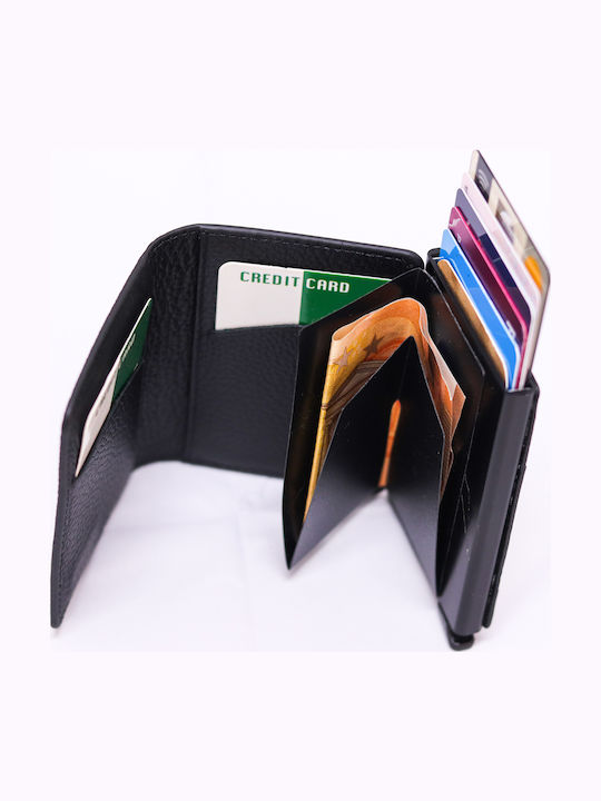 Ανδρικό Πορτοφόλι με RFID και Μηχανισμό Slide Μαύρο