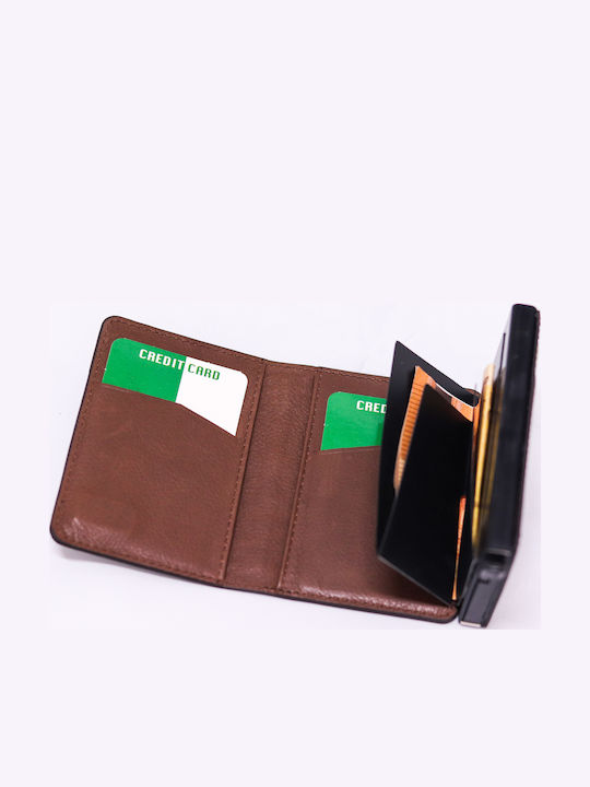Men's Wallet Classic with RFID and Slide Mechanism Brown