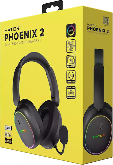 HATOR Phoenix 2 Ασύρματο Over Ear Gaming Headset με σύνδεση Bluetooth / USB