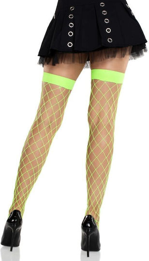 Leg Avenue Wide Fishnet Tights Neon Green