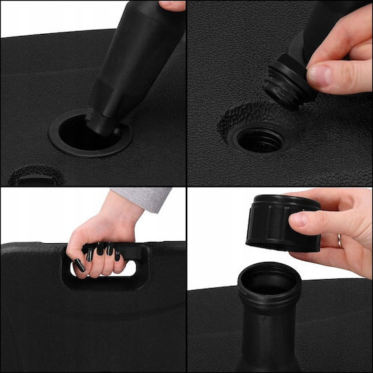 Bază de Umbrelă Apă - Nisip Plastică 22lt Pătrată Neagră