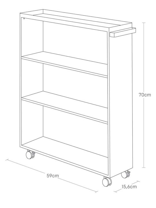 Black Tower Bookcase 59x15.6x70cm