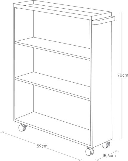 Bücherregal Tower Schwarz 59x15.6x70cm