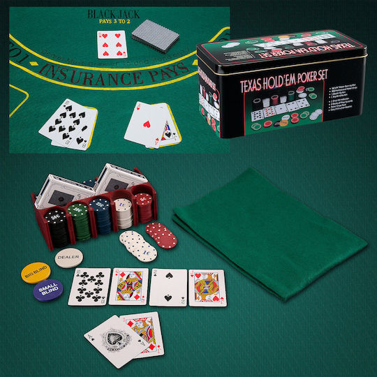 Action One Set 200 Nummerierte Pokerchips in Metallbox 4 G