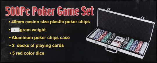 Set Acțiune Unul 500 Fise de Poker În Valiză 4 G