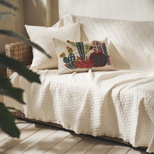 Gofis Home Eliena Τριθέσιου Καναπέ Π180xΜ310cm Ivory 402/05