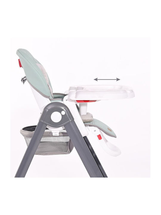 Lorelli Party Foldable Baby Highchair With Adjustable Height Green