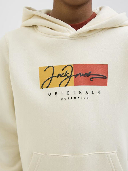 Kids Sweatshirt with Hood and Pockets Beige