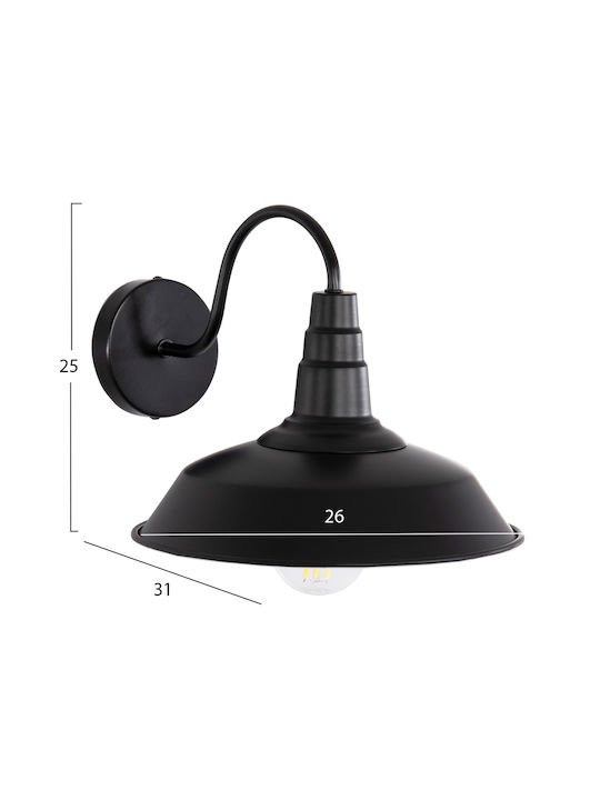 HomeMarkt DONO Lamp Wall Black 26x18cm HomeMarkt DONO Lamp Wall Black 26x18cm