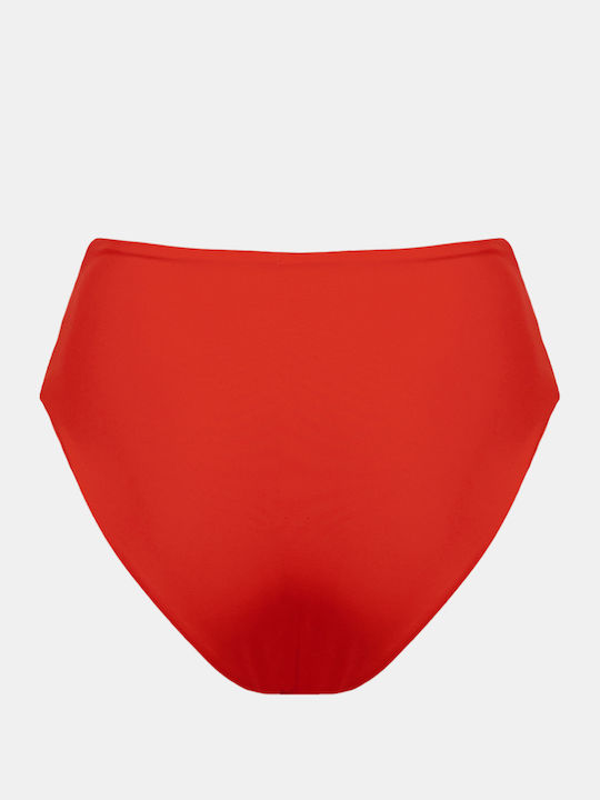 Ruched Red Bikini Bottoms