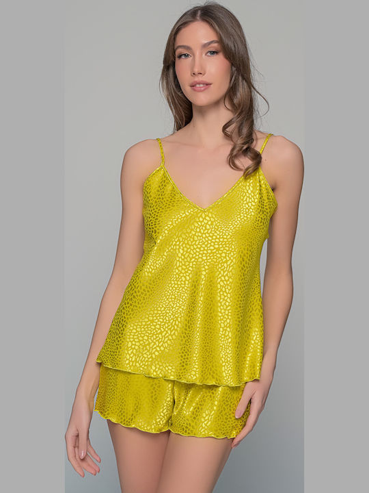 Milena by Paris Καλοκαιρινό Σατέν Babydoll Lemon Milena by Paris Καλοκαιρινό Σατέν Babydoll Lemon