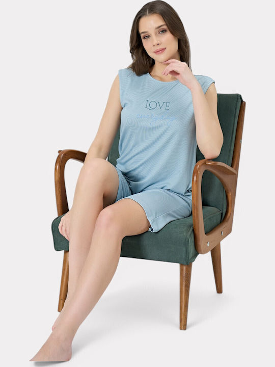Pijadore Summer Women's Pyjama Set Light Blue