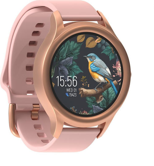 Forever ForeVive 3 SB-340 with 3W Bluetooth Speaker 43mm Smartwatch with Heart Rate Monitor (Rose Gold)