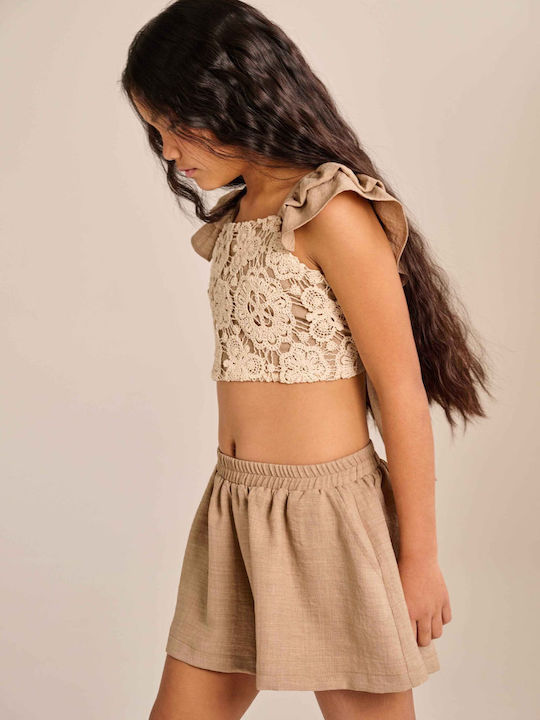 Kids' Set with Shorts Summer 2pcs Beige