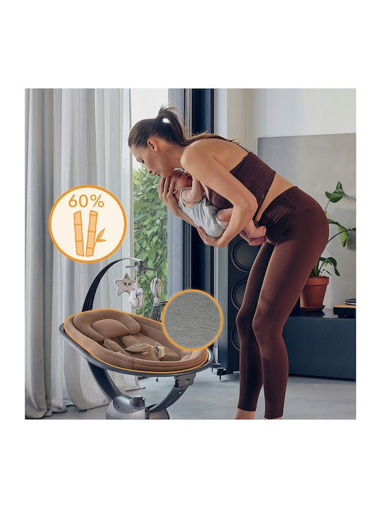 Lionelo Ηλεκτρικό Relax Μωρού Blossom με Μουσική Gray Concrete για Παιδί έως 9kg